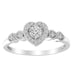 LADIES RING 1/5 CT ROUND DIAMOND 10K WHITE GOLD