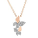 LADIES NECKLACE 1/6 CT ROUND DIAMOND 10K WHITE/ROSE GOLD