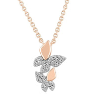 Thumbnail for LADIES NECKLACE 1/6 CT ROUND DIAMOND 10K ROSE GOLD