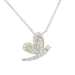 LADIES NECKLACE 1/5 CT ROUND DIAMOND 10K WHITE/YELLOW GOLD