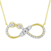 Thumbnail for LADIES NECKLACE 1/4 CT ROUND DIAMOND 10K YELLOW GOLD