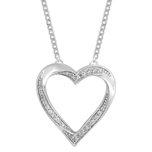 LADIES PENDANT 1/20 CT ROUND DIAMOND 10K WHITE GOLD