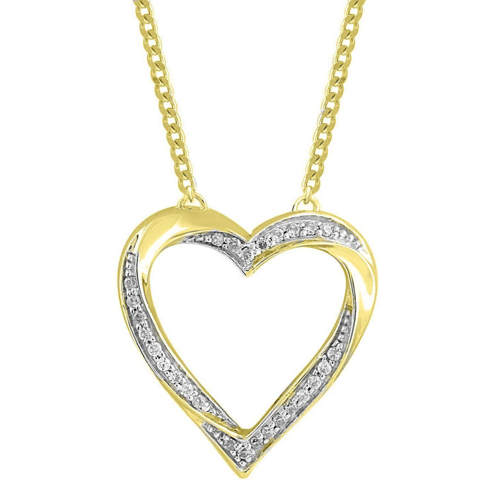 LADIES PENDANT 1/20 CT ROUND DIAMOND 10K YELLOW GOLD