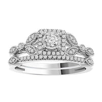 Thumbnail for LADIES BRIDAL RING SET 1/4 CT ROUND DIAMOND 10K WHITE GOLD