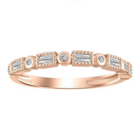 Thumbnail for LADIES BAND 1/6 CT ROUND/BAGUETTE DIAMOND 10K ROSE GOLD