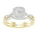 LADIES BRIDAL RING SET 1/4 CT ROUND DIAMOND SILVER YELLOW GOLD