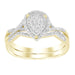 LADIES BRIDAL RING SET 1/4 CT ROUND DIAMOND SILVER YELLOW GOLD