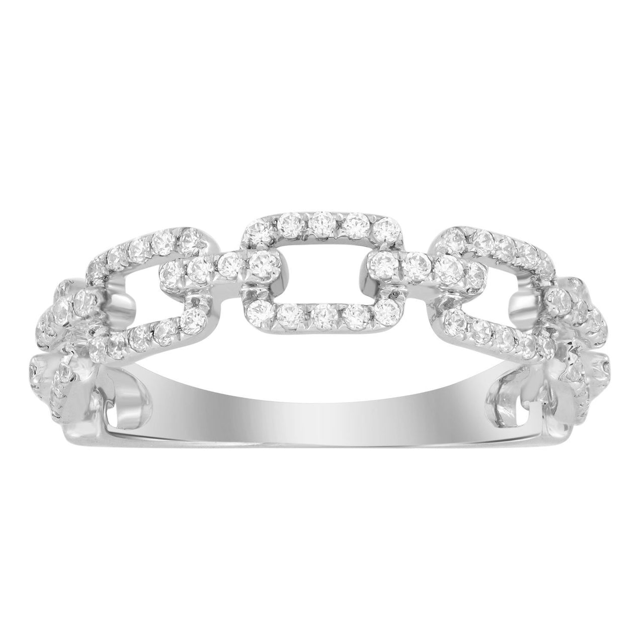 LADIES STACKABLE BAND 1/3 CT ROUND DIAMOND 10K WHITE GOLD