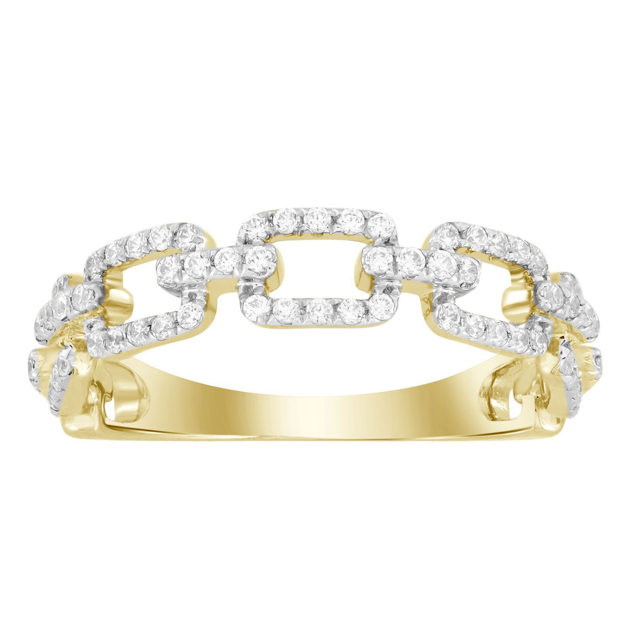 LADIES STACKABLE BAND 1/3 CT ROUND DIAMOND 10K YELLOW GOLD