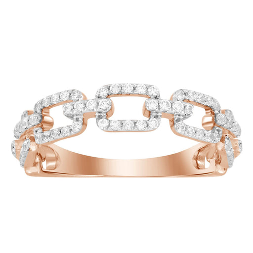 LADIES STACKABLE BAND 1/3 CT ROUND DIAMOND 10K ROSE GOLD