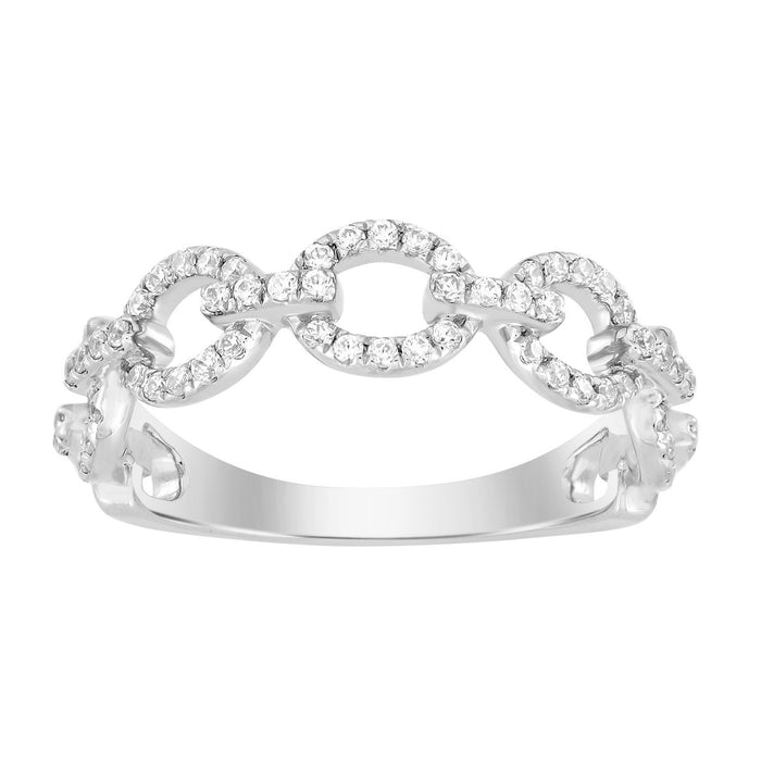 LADIES STACKABLE BAND 1/3 CT ROUND DIAMOND 10K WHITE GOLD