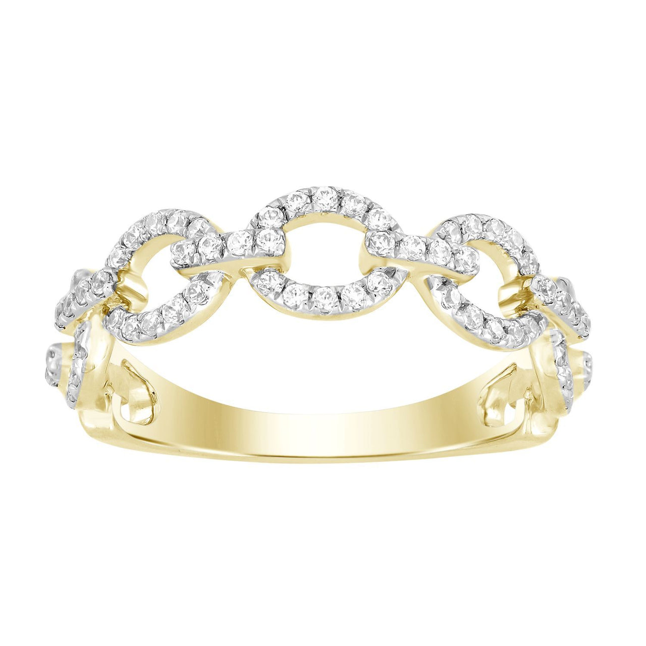 LADIES STACKABLE BAND 1/3 CT ROUND DIAMOND 10K YELLOW GOLD