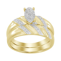 Thumbnail for LADIES BRIDAL RING SET 1/6 CT ROUND DIAMOND SILVER
