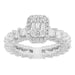 LADIES RING 3 CT ROUND/BAGUETTE DIAMOND 14K WHITE GOLD