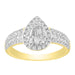 LADIES RING 3/4 CT ROUND/BAGUETTE DIAMOND 10K YELLOW GOLD