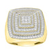 MEN'S RING 1 CT ROUND DIAMOND 14K YELLOW GOLD