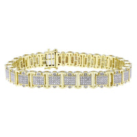Thumbnail for MEN'S BRACELET 3 CT ROUND DIAMOND 10K YELLOW GOLD