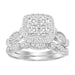 LADIES BRIDAL RING 1 CT ROUND DIAMOND 14K WHITE GOLD