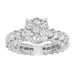 LADIES RING 3 1/4 CT ROUND DIAMOND 14K WHITE GOLD