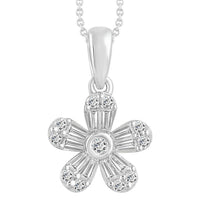 Thumbnail for LADIES PENDANT 1/4 CT ROUND/BAGUETTE DIAMOND 10K WHITE GOLD