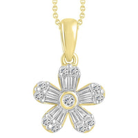 Thumbnail for LADIES PENDANT 1/4 CT ROUND/BAGUETTE DIAMOND 10K YELLOW GOLD