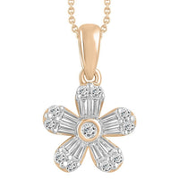 Thumbnail for LADIES PENDANT 1/4 CT ROUND/BAGUETTE DIAMOND 10K ROSE GOLD