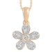 LADIES PENDANT 1/4 CT ROUND/BAGUETTE DIAMOND 10K ROSE GOLD