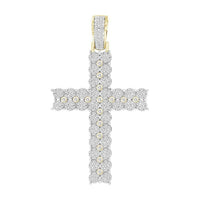 Thumbnail for MEN'S CROSS 2 1/2 CT ROUND DIAMOND 14K YELLOW GOLD