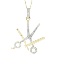 Thumbnail for MEN'S CHARM 1/4 CT ROUND DIAMOND 10K YELLOW GOLD