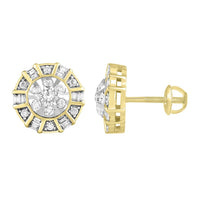Thumbnail for UNISEX EARRINGS 1/2 CT ROUND/BAGUETTE DIAMOND 10K YELLOW GOLD