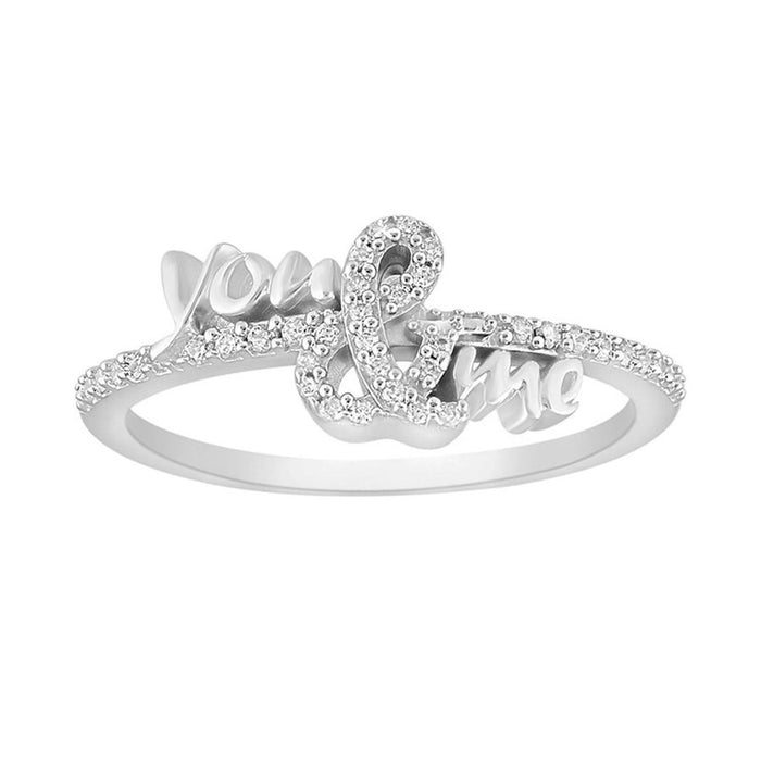 LADIES RING 1/6 CT ROUND DIAMOND 10K WHITE GOLD