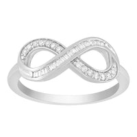 Thumbnail for LADIES RING 1/6 CT ROUND/BAGUETTE DIAMOND 10K WHITE GOLD