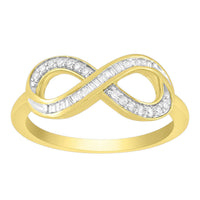Thumbnail for LADIES RING 1/6 CT ROUND/BAGUETTE DIAMOND 10K YELLOW GOLD