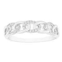 Thumbnail for LADIES STACKABLE BAND 1/10 CT ROUND DIAMOND 10K WHITE GOLD
