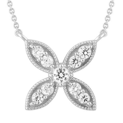 LADIES PENDANT 1/4 CT ROUND DIAMOND 10K WHITE GOLD