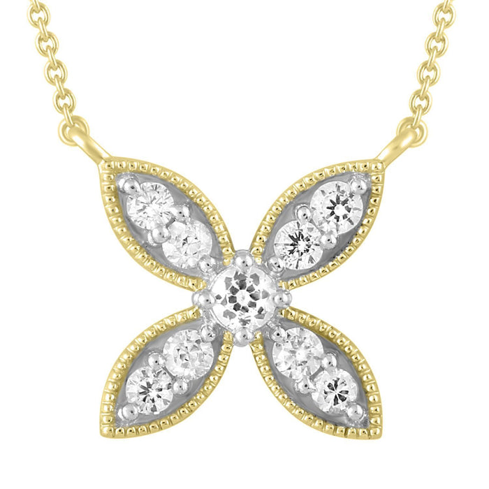 LADIES PENDANT 1/4 CT ROUND DIAMOND 10K YELLOW GOLD