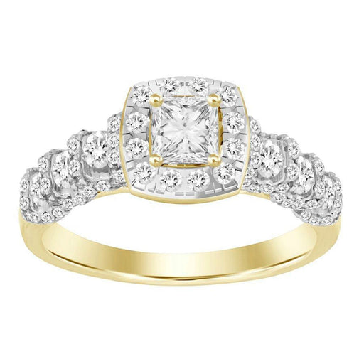 LADIES RING 1 CT ROUND DIAMOND 14K YELLOW GOLD