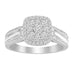 LADIES RING 1/2 CT ROUND DIAMOND SILVER