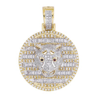Thumbnail for MEN'S CHARM 1 CT ROUND/RUBY DIAMOND 10K YELLOW GOLD