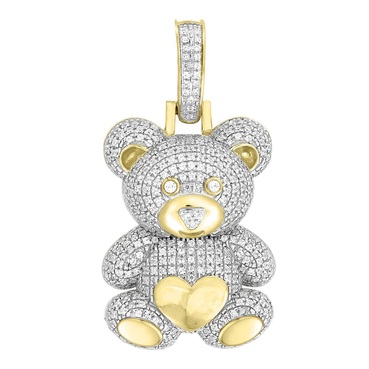 MEN'S CHARM 3/4 CT ROUND DIAMOND 10K YELLOW GOLD