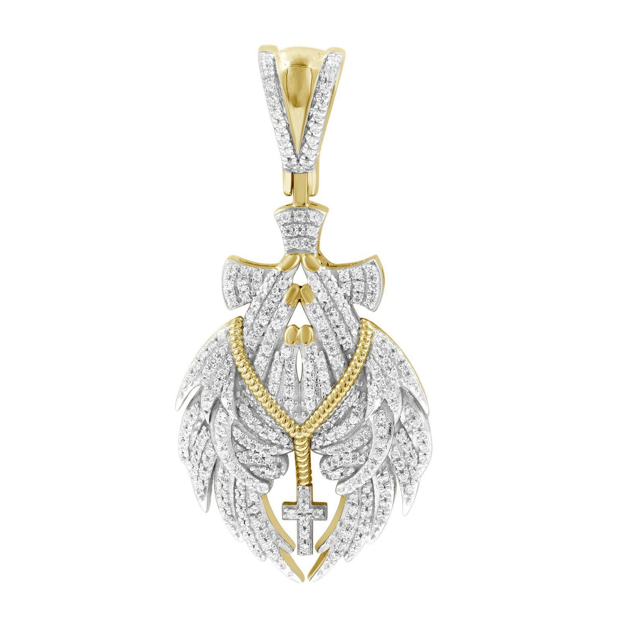 MEN'S CHARM 1/2 CT ROUND DIAMOND 10K YELLOW GOLD