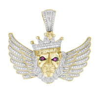 Thumbnail for MEN'S CHARM 3/4 CT ROUND/RUBY/BAGUETTE DIAMOND 10K YELLOW GOLD