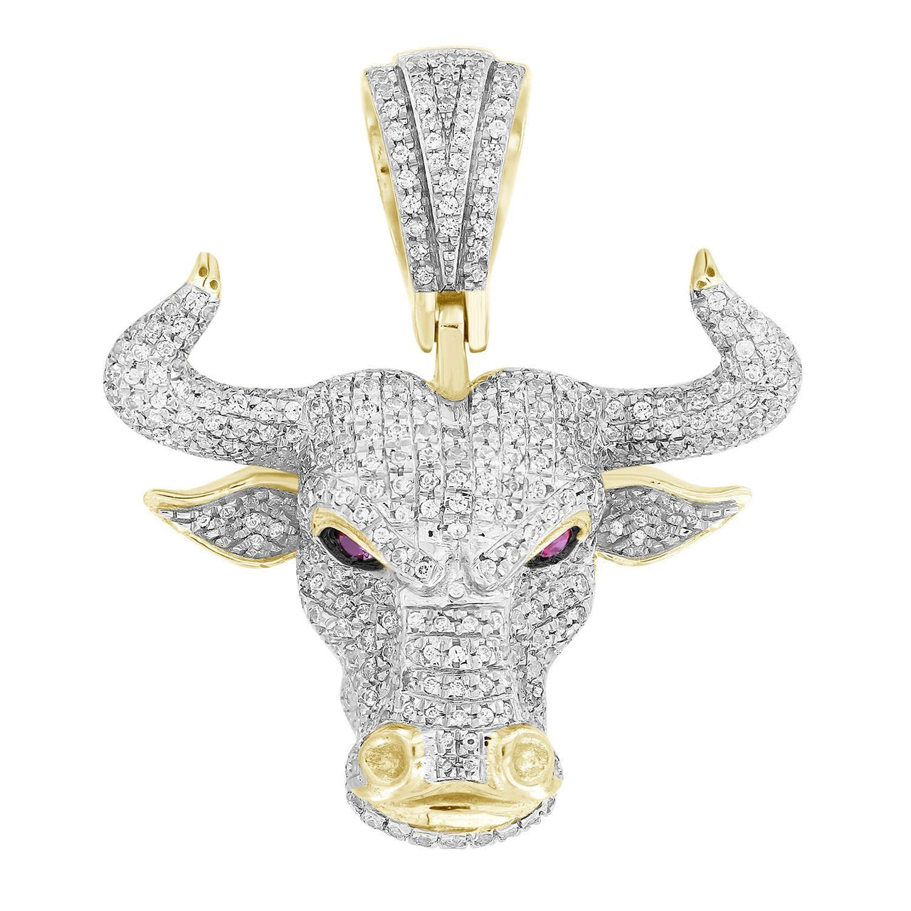 MEN'S CHARM 3/4 CT ROUND DIAMOND 10K YELLOW GOLD