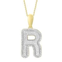 Thumbnail for MEN'S PENDANT 3/8 CT ROUND DIAMOND 14K YELLOW GOLD