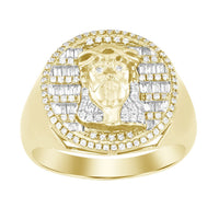 Thumbnail for MEN'S RING 1/2 CT ROUND/BAGUETTE DIAMOND 10K YELLOW GOLD