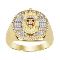 Thumbnail for MEN'S RING 1/2 CT ROUND/BAGUETTE DIAMOND 10K YELLOW GOLD