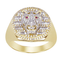 Thumbnail for MEN'S RING 1/2 CT ROUND/BAGUETTE DIAMOND 10K YELLOW GOLD