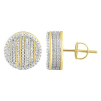 Thumbnail for MEN'S EARRING 1/2 CT ROUND/BAGUETTE DIAMOND 10K YELLOW GOLD