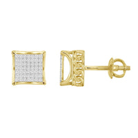 Thumbnail for MEN'S EARRING 1/6 CT ROUND DIAMOND 10K YELLOW GOLD