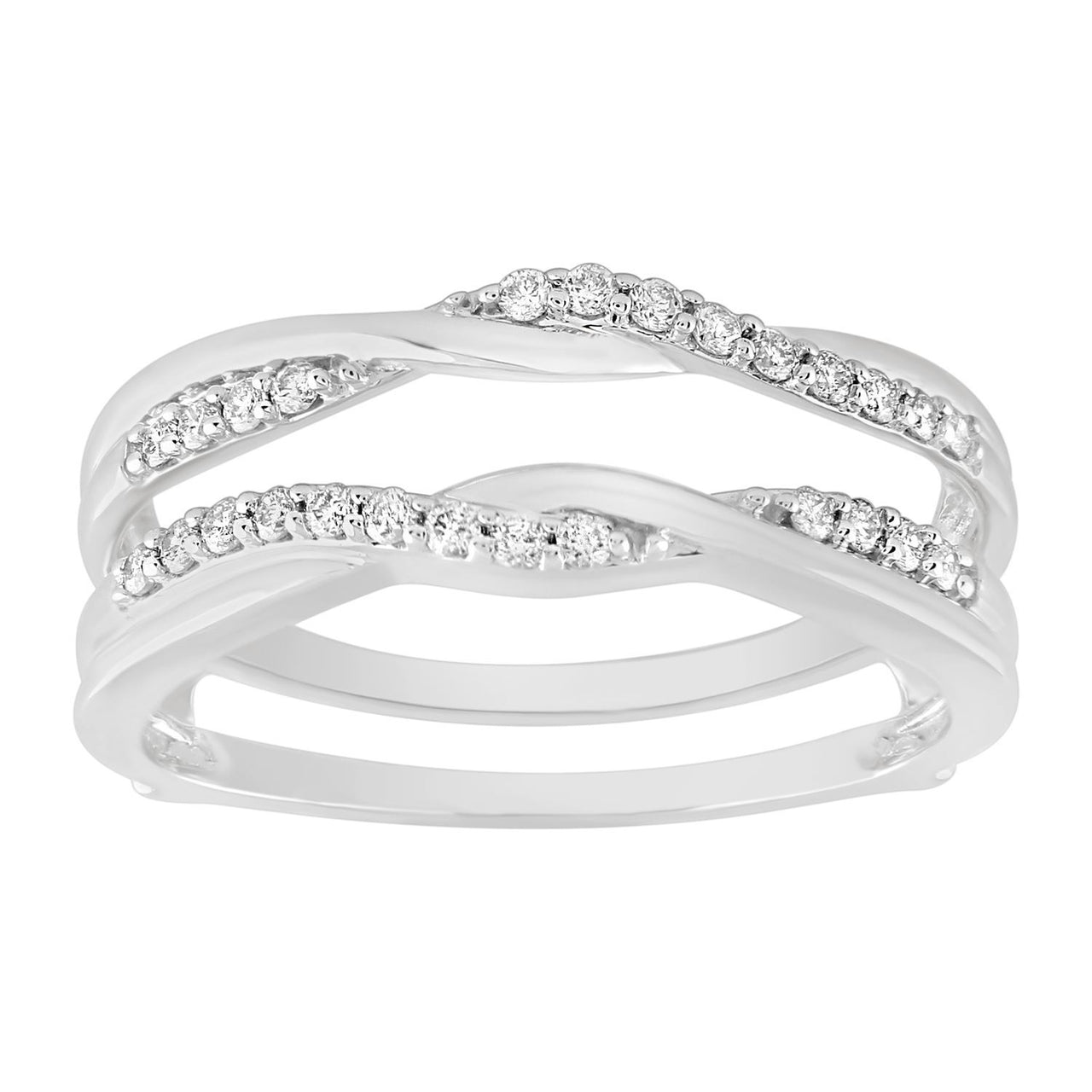 LADIES ENHANCERS WRAPS 1/4 CT ROUND DIAMOND 14K WHITE GOLD